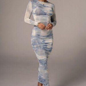 JLUXLABEL Blue Tie Dye For It Dress